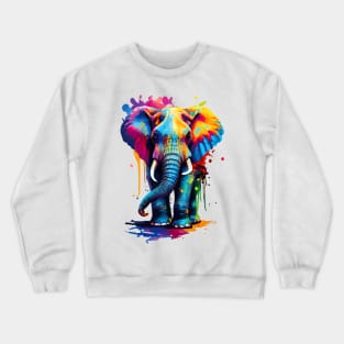 Elephant Colourful - Cute African Elephant Crewneck Sweatshirt